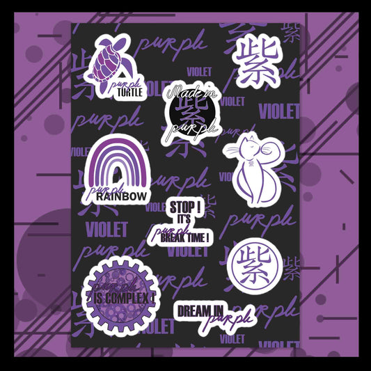 Sticker sheet made in purple