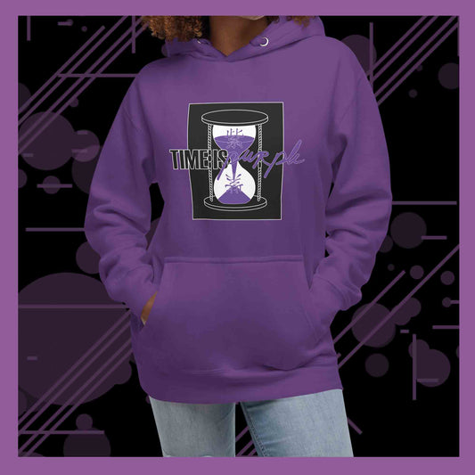 Time is purple Hoodie